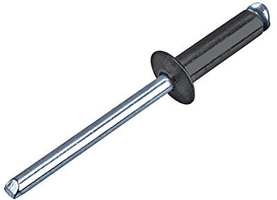 100 Stück Blindnieten Flachkopf Multigrip-Nieten Alu/Stahl 3,2x12,0 mm schwarz RAL 9005 Mehrbereichsnieten