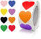 Aufkleber Herz 8 Farben Selbstklebende Herzform Etiketten Rolle 25mm klein Farbkodierung Heart Sticker für Hochzeiten Scrapbooking Geschenke 500 Stück