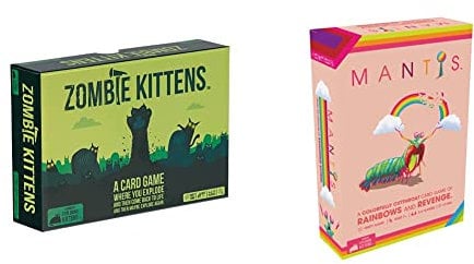 Exploding Kittens Zombie Kittens Card Games for Adults Teens & Kids - Fun Family Games and Mantis Card Games for Adults Teens & Kids - Fun Family Games