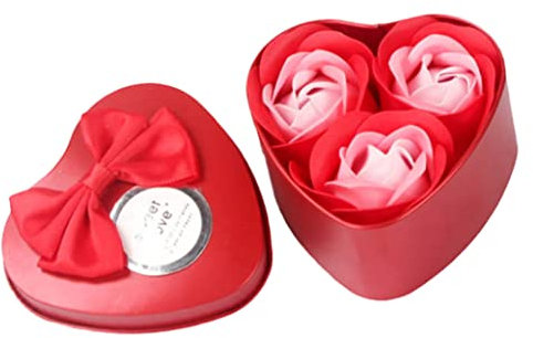 1 Paquet De Savon De Bain Parfumé Flora Rose Fleur Plante Savon À L'huile Essentielle Fait À La Main Fleur Savon Coffret Cadeau Savon Rose Coffret Cadeau En Forme De Coeur Rose Coffret Cadeau(rouge)