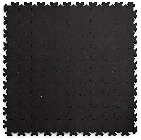 Craft-Equip INDUSTRY PVC FLIESE zum Klicken für Garage, Halle oder Werkstatt (PVC Fliese ECO schwarz Noppe)