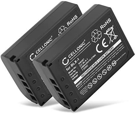 CELLONIC 2X Akku kompatibel mit Olympus OM System OM-1, BLX-1