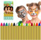 ACWOO Pintura de Cara, 16 Colores Seguridad No Tóxica Pintura Facial, Crayones de Maquillaje Ideal para Halloween Navidad Cosplay Fiesta y Party