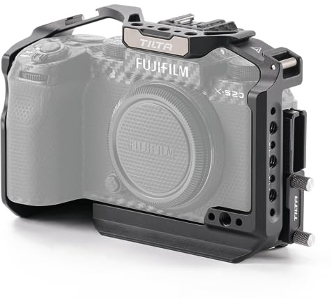 Tilta Full Camera Cage Compatible with Fujifilm X-S20 with Micro HDMI and USB-C Cable Clamp - Black TA-T52-FCC-B