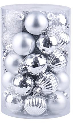 Zeiayuas 2023 Christbaumkugeln Kunststoff Weihnachtskugeln Kunststoff Weihnachtsdeko Weihnachtsbaumkugeln für Klassische Weihnachtsbaumschmuck Neujahrsparty Hochzeit Weihnachtskugeln Weiß