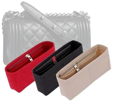 LinerLink Taschen-Organizer für Chanel Old Medium Boy, handgefertigter Tascheneinsatz, 25 L x 15 H x 9 D cm (Schwarz, Stil A: Belichtung)