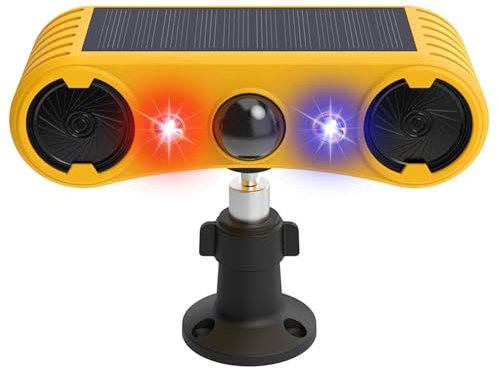 Solar Animal Repellent Outdoor Deer Repellent Devices Dog Barking Alarm Solar Animal Repeller Motion Activated Deterrent to Scare Cat Squirrel Rabbit Raccoon Skunk