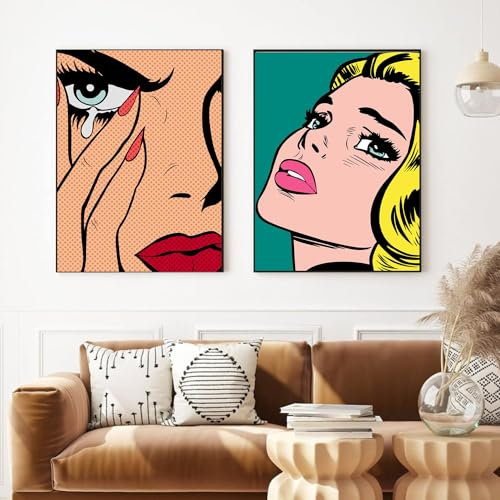 Berühmte Roy Lichtenstein Poster Und Drucke Mädchen Porträt Leinwand Malerei Roy Lichtenstein Wandkunst Für Raum Wohnkultur Bilder 50x70cmx2 Kein Rahmen