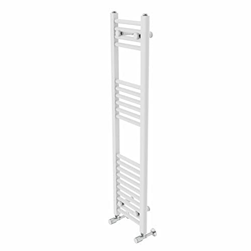 Warmehaus Contemporary Straight Bathroom Ladder Radiator Heated Towel Rail 1200 x 300mm Towel Warmer Central Heating White