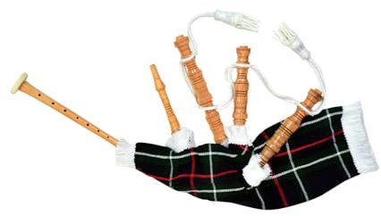 Spielbarer Dudelsack für Kinder, Junior-Dudelsack in Mackenzie-Tartan, Palisander-Pfeifen, inklusive 2 Rohrblättern