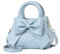 FUNSEED Tragetasche für Damen, niedliche Mini-Schleife, PU-Leder, Handtasche, Crossbody-Tasche für Dating, Blau, Small