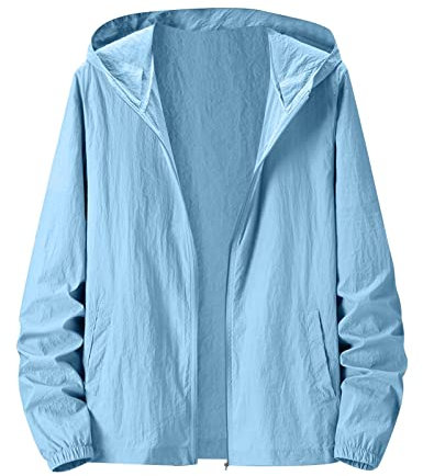TDEOK Jacket Herren Leichte Übergangsjacke Sportjacke Mit Reiwßverschluss Outdoor Jacken Für Männer Streetwear Jacke Winterjacke Herren Mit Hut Trainingsjacke Winterjacke Relaxed Freizeitjacke