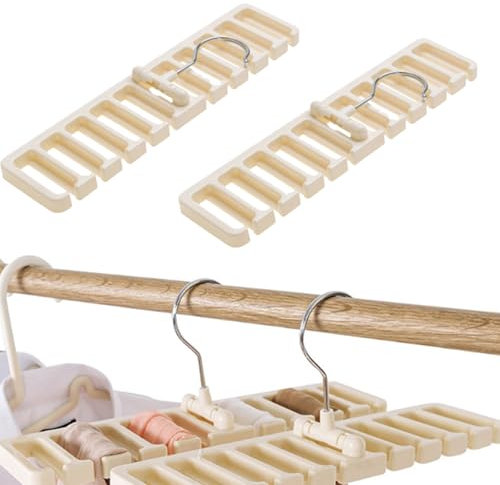 2 Pièces Rangement Ceinture avec Crochet Pivotant à 360°Porte Cravate Porte Ceinture Support de Ceinture Robuste et Durable pour Ceintures Soutiens Gorge Gilets (Blanc)