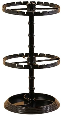2-Tier Black Rotating Jewellery Stand Jewellery Organiser Stand Earring Holder Jewelry Display Stand Necklace Holder Stand Tree Tower Rack Hanging Organizer for Ring Earrings Necklace Bracelet