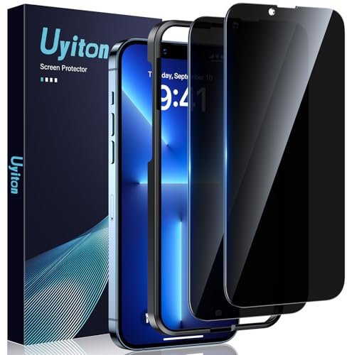 Uyiton für iPhone 14 Plus/13 Pro Max für Panzerglas Sichtschutz - 2 Stück 9H Härte Schutzglas Sichtschutz mit Schablone,30°Privacy Schutz,Vollständige Abdeckung Anti-Spy Panzer Schutz Glas
