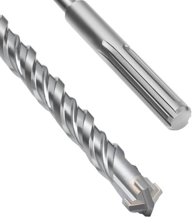 SDS Max - Broca para hormigón (12 x 380 mm, con 4 cortes de metal duro y doble hélice), para hormigón, piedra, piedra natural