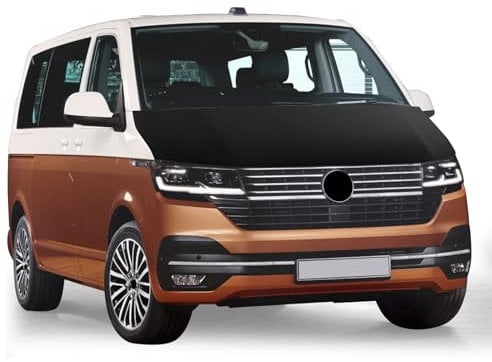 Auto Bonnet Bra Ersatz für VW T6 T6.1 2015-2025, Haubenbra Bonnet Bra Schwarz Steinschlagschutz Vollbra Bonnet Bra Deckt Gesamte Motorhaube