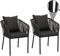 Mendler 2er-Set Gartenstuhl HWC-N41, Outdoor Armlehne, wetterfest Aluminium Seilgeflecht Rope - anthrazit, Kissen dunkelgrau