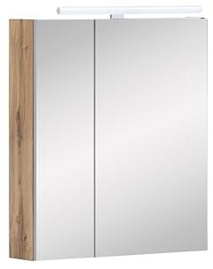 Schildmeyer Spiegelschrank Duo 146542, Eiche Landhaus Dekor, 60 x 16 x 74,7 cm