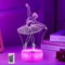 Ammonite Ballett Nachtlicht, Ballerina 3D Lampe 16 Farben wechselnd mit Fernbedienung und Timer, Frauen Ballett Deko Licht Geburtstag Weihnachtsgeschenke für Mädchen Sport Fan