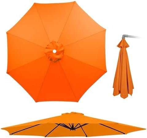YZTTCD Funda Sombrilla, Funda de Tela Para Sombrilla de Patio (Brazos de 6/8), Funda de Repuesto Para Jardín, Patio, Playa, Piscina, Naranja, 6 Varillas: 2 M/6,5 Pies