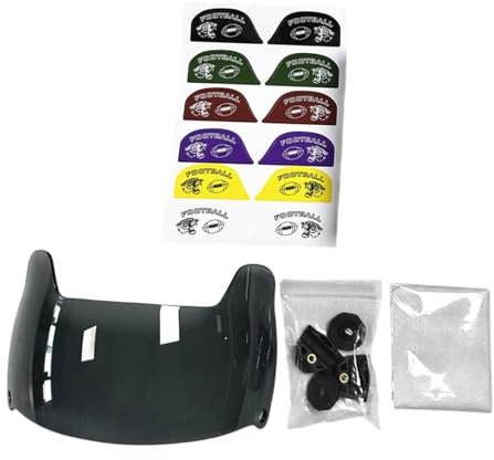 Perfeclan Fußball Visor Hockey Visor Teile Schutzabdeckung Leicht Fußballhelme Gesichtsbehörde, Schwarz