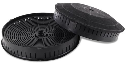 DEKAROX Set di 2 filtri ai carboni attivi, diametro 170 mm, rotondi, compatibili con Whirlpool 484000008824 Wpro Type 57 CHF57 AEG 4055171138 Elica CFC0038668 2 filtri per cappa aspirante