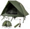 COSTWAY Feldbett mit Zelt für 2 Personen, Campingbett mit Regenschutz, 2 Netztüren, Dachfenster & Rolltasche, Campingliege, 300 kg Tragkraft, 194 x 145 x 150 cm