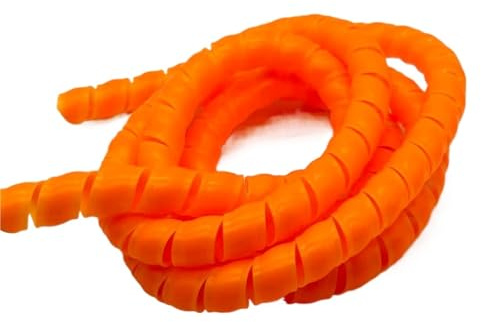 Styire 2 Meter 8 mm bis 16 mm Kabelschlauch Flammhemmende Spirale Umhüllung Rohr Wasserschläuche Schutzrohr Schutzhülle(Orange,ID 8mm)