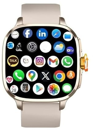KAIRUIXING S99 5G Full Netcom Smartwatch Android 13.0 2.4 Inch AMOLED Screen 900W Rotating Camera GPS WiFi NFC Compass Smart Watch for Men (Gold,16GB 256GB)