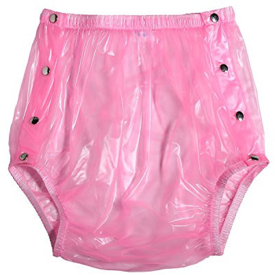 Haian Slip pour incontinence adulte en plastique à clipser, taille M, unisexe, jetable, protection de nuit, un, medium, rose transparent, imperméable, unisexe-adultes