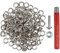 100 Stück Metall Ösen rostfrei (Eyelet) mit Scheiben 11 mm + Locheisen + Ösenwerkzeug (silber)