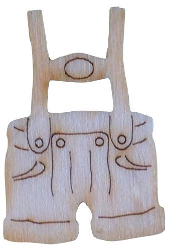 Petra's Bastel News 30 x Lederhose aus Holz, 20 mm breit, 2cm