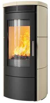 Kaminofen Hark 130 ECOplus 6 kW - Ofenkacheln: quarz-weiß - Korpus: graphit