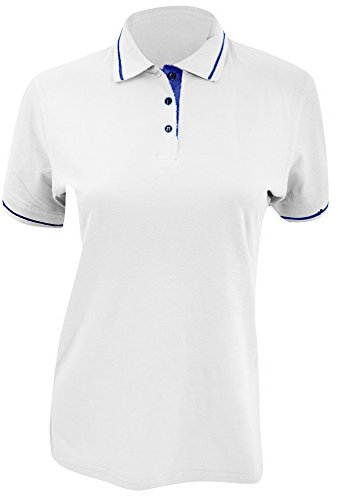 Kustom Kit Ladies St. Mellion Short Sleeve Polo Shirt (18) (White/Navy)