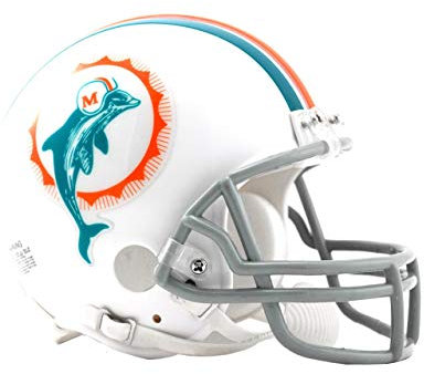 Riddell NFL Mini Helm Miami Dolphins Footballhelm Throwback 1972