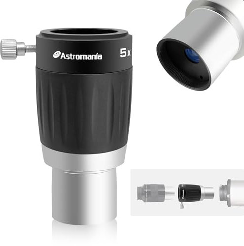 Astromania Barlow Lens 5X 1.25 Inch - 4-Elements Multi-Coated Metal TeleXtender for Telescope - Premium Apochromatic Design Telescope Accessories for Astronomical Photography