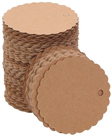 150 Stück Geschenk-Tags für Hochzeit Geburtstagsfeier DIY rustikale Dekoration | Maßgeschneiderte leere Etiketten aus braunem Papier | Reisegepäck-Preisschild | Bastelbedarf