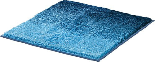 Erwin Müller WC-Vorlage ohne Ausschnitt blau Größe 50x50 cm - rutschhemmend, weich und flauschig, für Fußbodenheizung geeignet