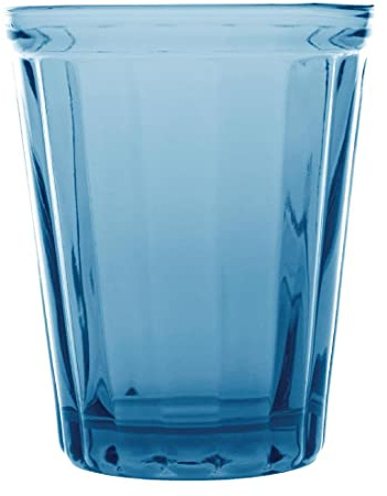 Olympia Cabot Panelled Tumblers 260ml, Heavy Duty Glass, Blue, 6 Pack | Commercial glasswasher safe construction makes daily cleanups simple, serving as highball cocktail or water glasses.