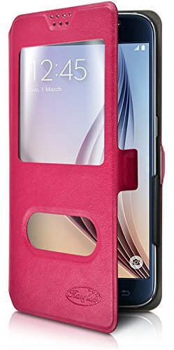 Etui à Fenêtre Universel M Rose pour Smartphone Xiaomi Mi A2 Lite