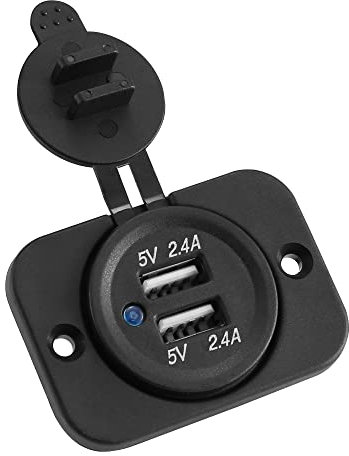 SYCEES Dual USB Auto Steckdose, 12V-24V Zigarettenanzünder Ladegerät Adapter, 5V 4.8A Auto Ladegerät, RV Zigarette Leichter USB Power Adapte für Auto, Motorrad, Marine, Wohnmobil,LKW, SUV,UTV usw