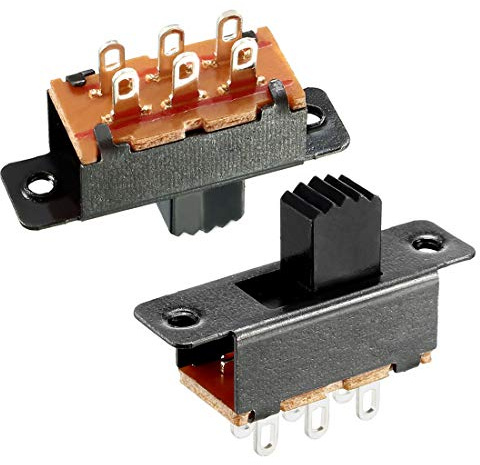 sourcing map 10Stk Vertikal Schiebeschalter DPDT 2P 6 Polen PCB Leiterplatte Verriegelung 5mm DE de