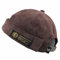 Herrenmütze, Dockermütze, Beanie, Matrosenmütze, Arbeitermütze, Rollmanschette, Retro, randlos, verstellbar, 7019-Kaffee, Einheitsgröße