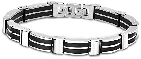 Lotus Style Armband Herren LS1878-2/3 Edelstahl Silber schwarz D1JLS1878-2-3