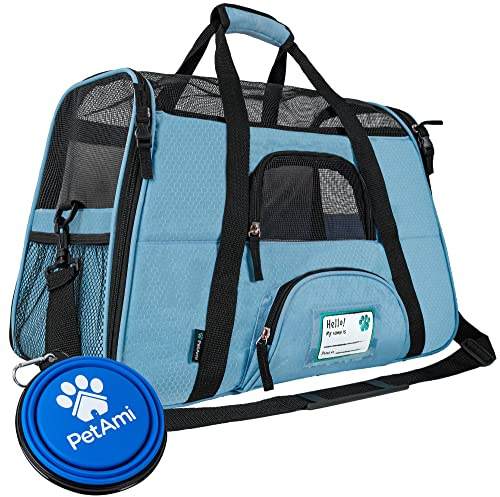PetAmi Premium Airline Approved Soft-Sided Pet Travel Carrier | Ideal for Small - Medium Sized Cats, Dogs, and Pets | Ventilated, Comfortable Design with Safety Features (Large, Baby Blue)