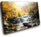 Framed Canvas Prints Colourful Wall Art - Yellow Forest Waterfall Cool - Modern Scenic Living Room Bedroom Piece Home Decor Interior Design Easy Hang Guide - WOYW