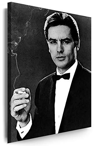 Myartstyle - Bilder Alain Delon 60 x 40 cm Leinwandbilder XXL - 1 Teilige Wandbilder Hollywood Legenden Film Kunstdrucke w-S-2020-69