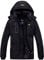 Wantdo Damen Berg Ski Jacke Wärmer Winter Fleece Mäntel Wasserdichter Atmungsaktive RegenMäntel Outdoor Kapuzen Windbreaker Jacken Schwarz S