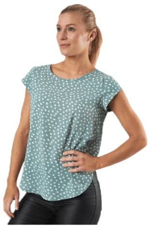 Only Femme Onlvic Aop Top Noos Wvn T-shirt, Chinois Green/Aop:big Karo Dot, 44 EU